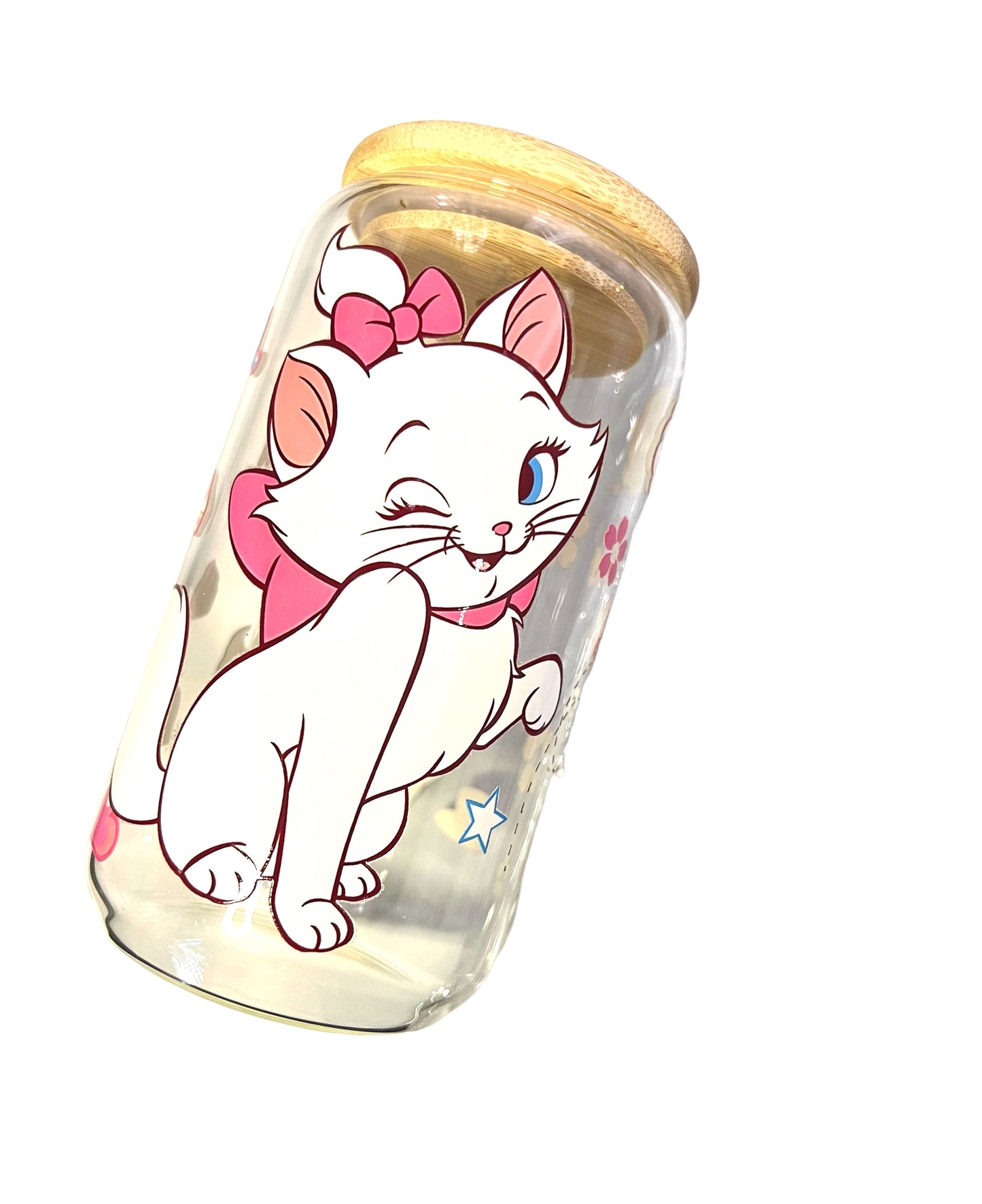Vinyl Cup Wrap on Glass Tumbler w/Straw| Waterproof stickers|For Pens| Stickers for tumblers| stickers for Desks| Stickers for Car| Stickers for Phone Case| Stickers for Key chains