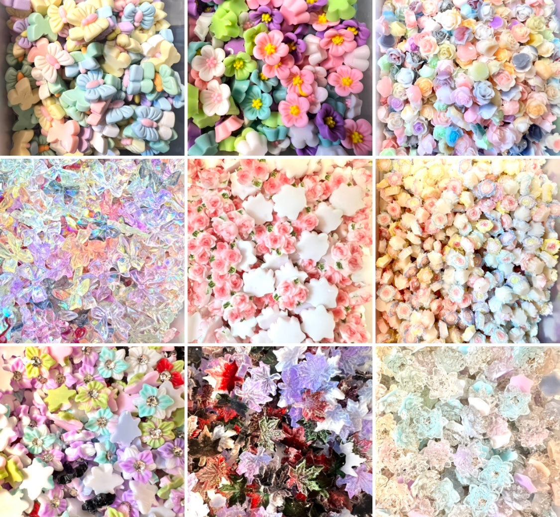 Tri Flower Character Nail Charms by the scoop
