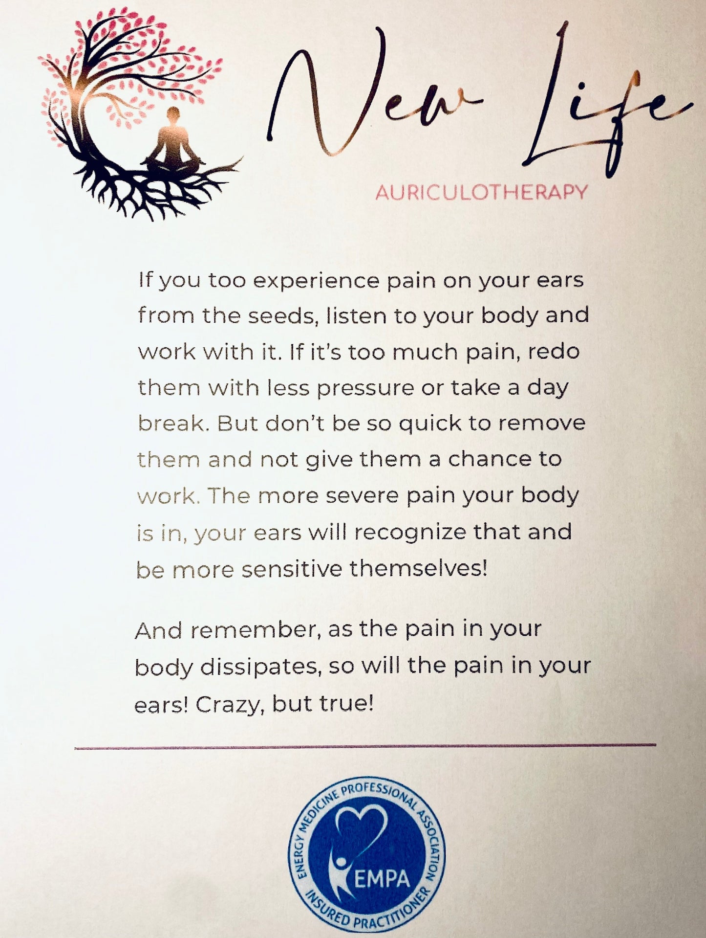 Lower Back (Lumbar Back) Mini Ear Seed Kit