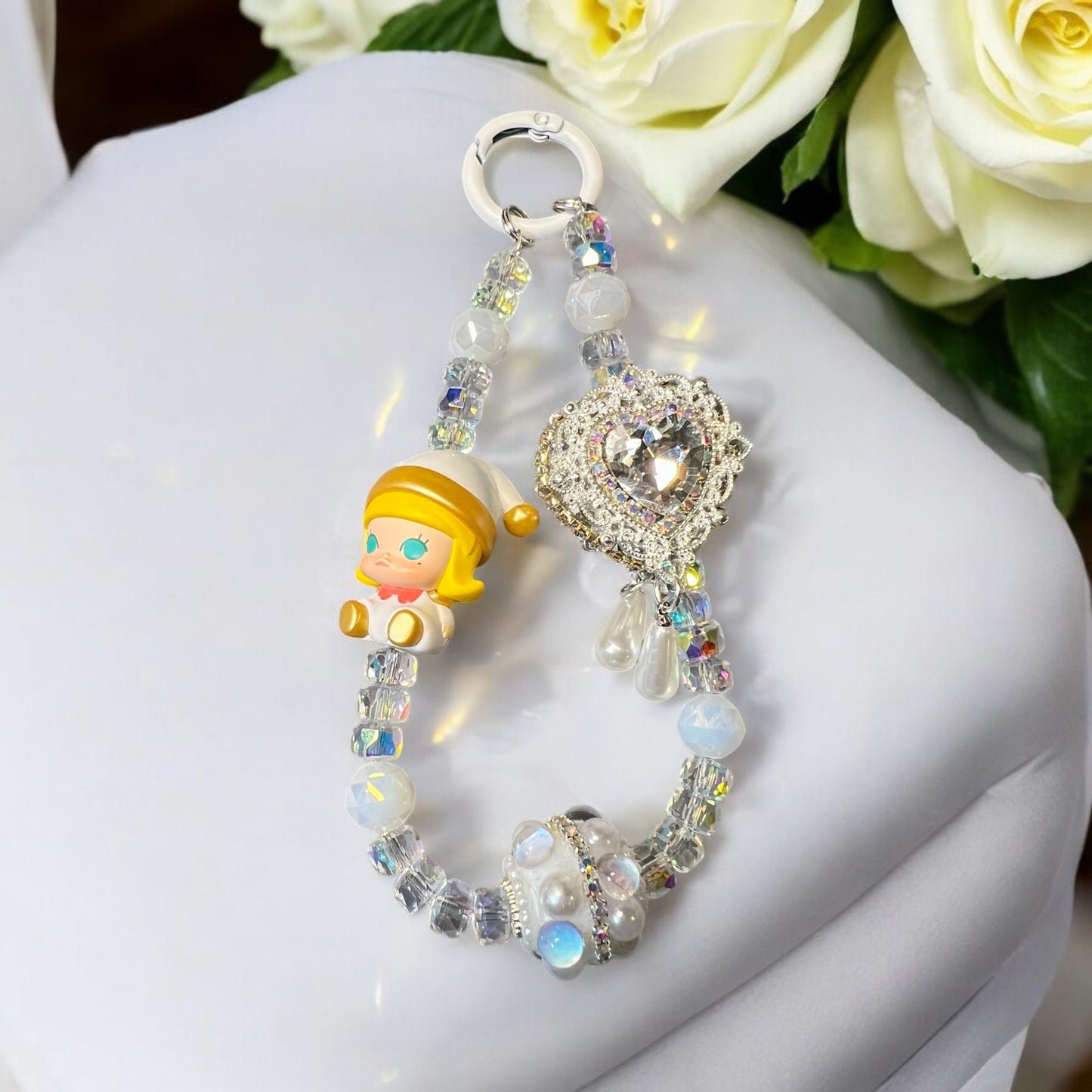 Handmade Phone Chain-Acrylic, Glass and Rhinestone Beads w/official Collectible Character SP