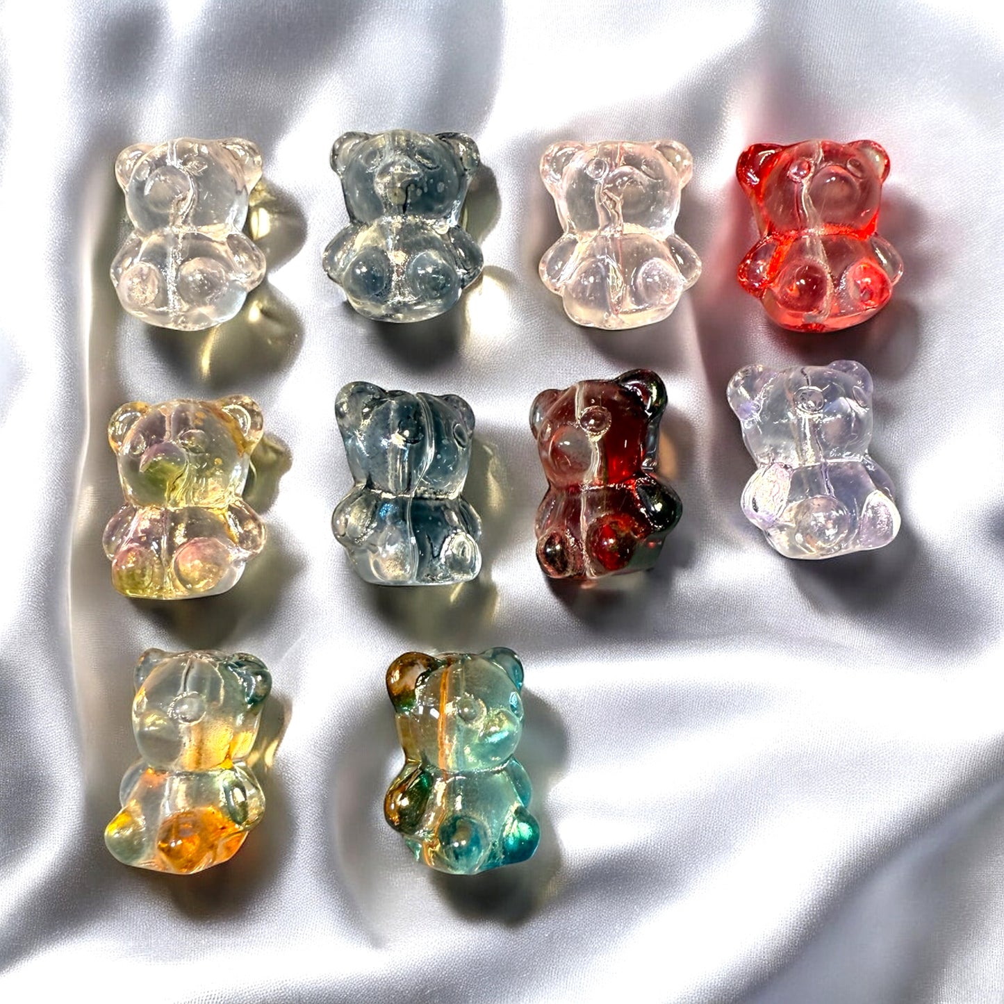 Colorful Bears High Quality Glass Beads- Size 12mm| DIY| Hobbies| Crafts| Craft Items| Beading| Hand-Made|Collectibles