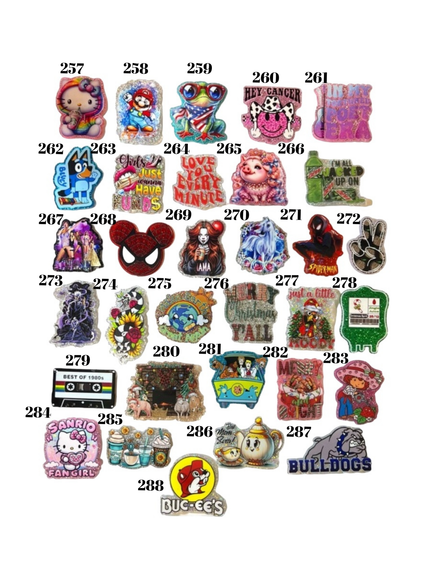 Glitter Acrylics for Badge Reels Plain or Customized