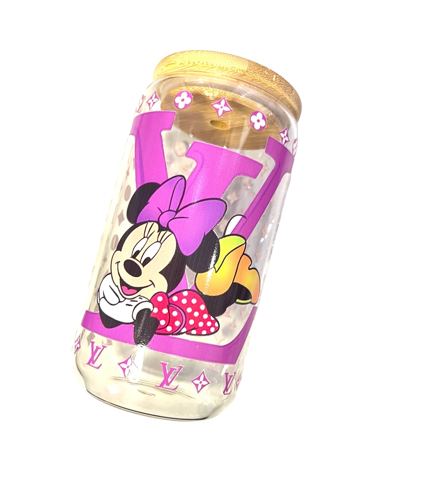 Vinyl Cup Wrap on Glass Tumbler w/Straw| Waterproof stickers|For Pens| Stickers for tumblers| stickers for Desks| Stickers for Car| Stickers for Phone Case| Stickers for Key chains