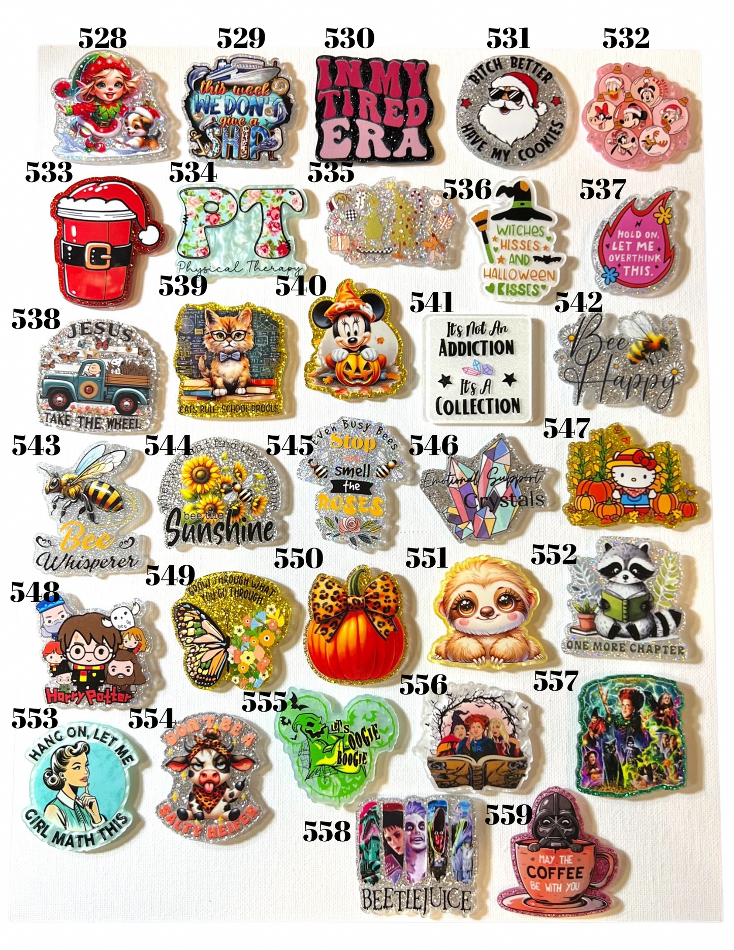 Glitter Acrylics for Badge Reels Plain or Customized