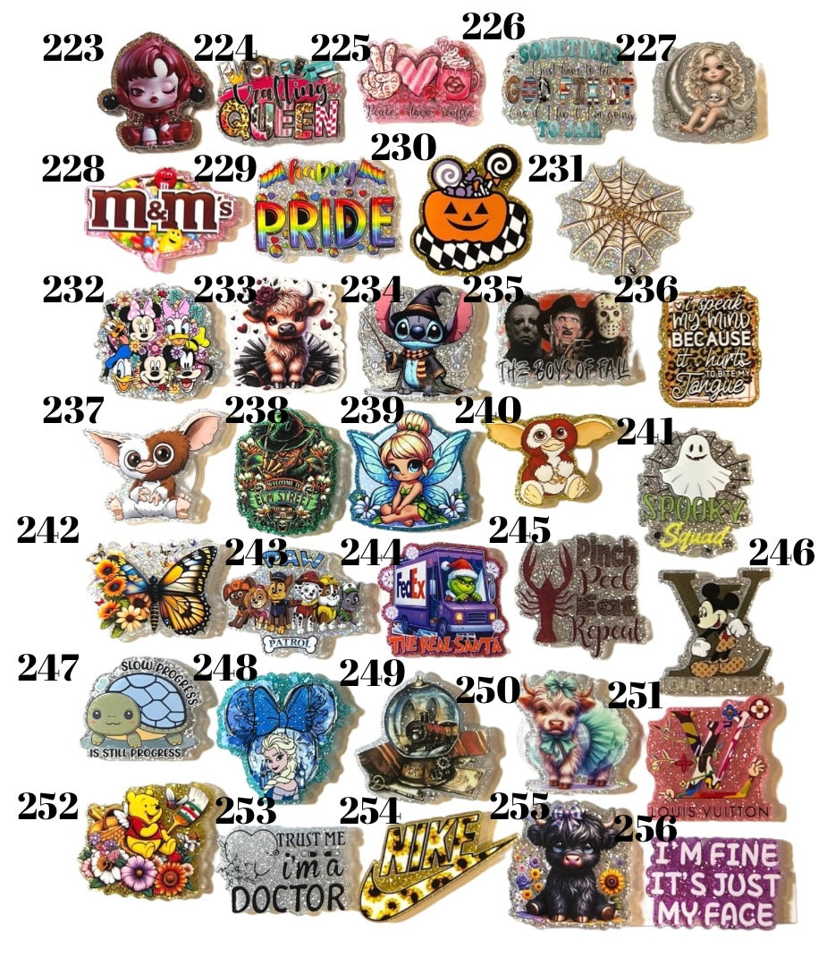 Glitter Acrylics for Badge Reels Plain or Customized