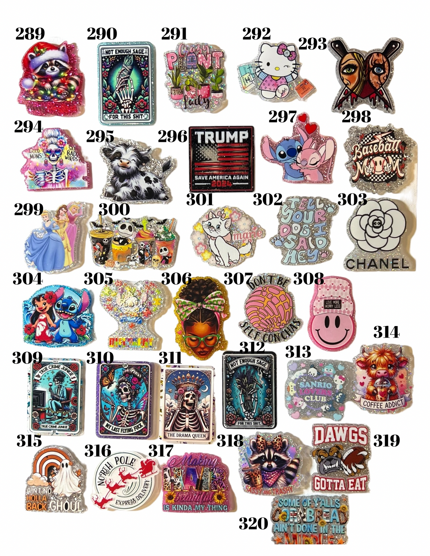 Glitter Acrylics for Badge Reels Plain or Customized