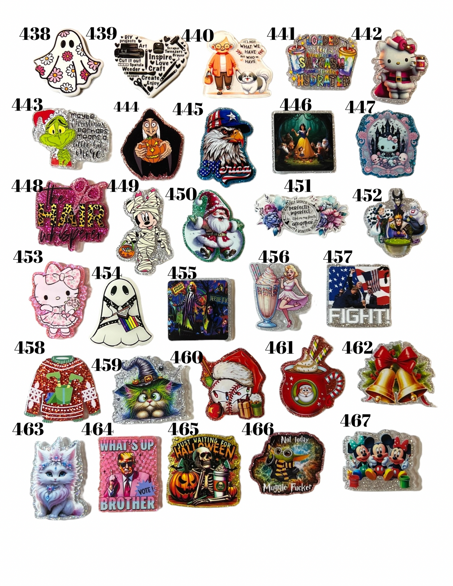 Glitter Acrylics for Badge Reels Plain or Customized