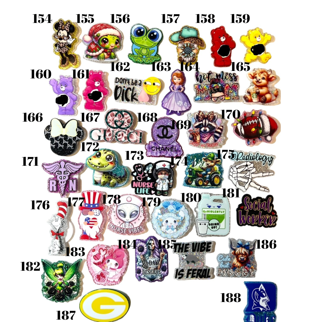 Glitter Acrylics for Badge Reels Plain or Customized