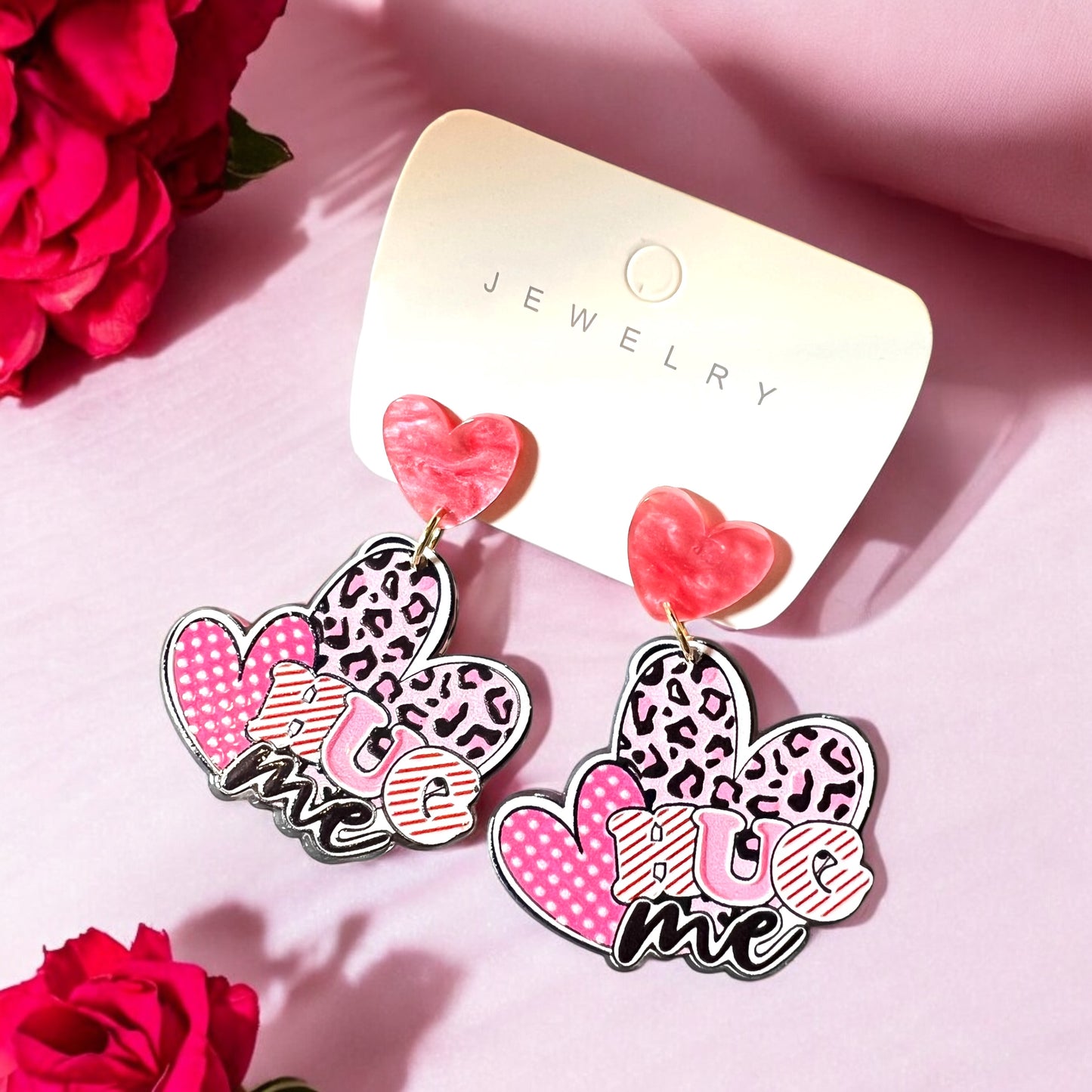 Valentine HUG ME Acrylic Earrings