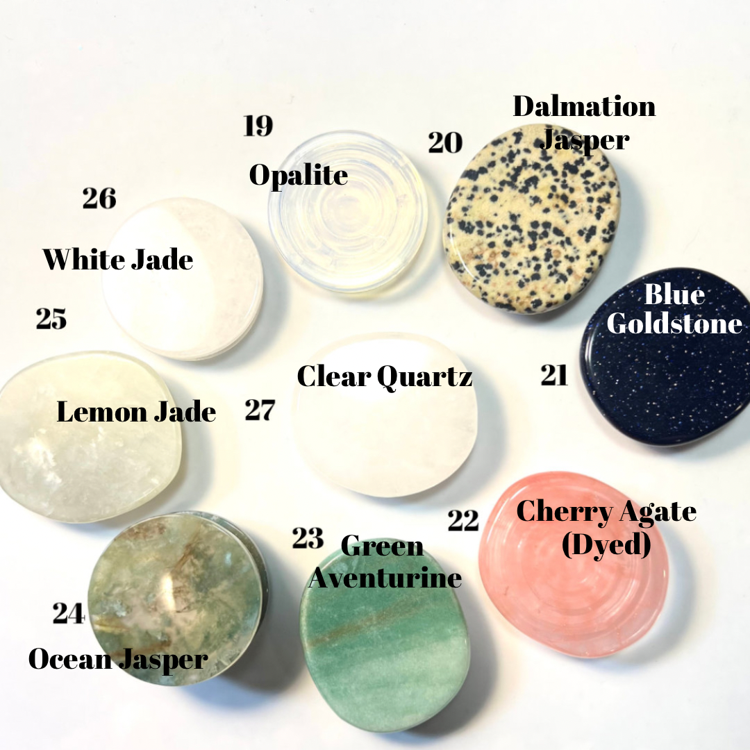 Natural Crystal Phone Grips| Crystals| Pop sockets| Worry stones| pocket crystals| crystal carvings