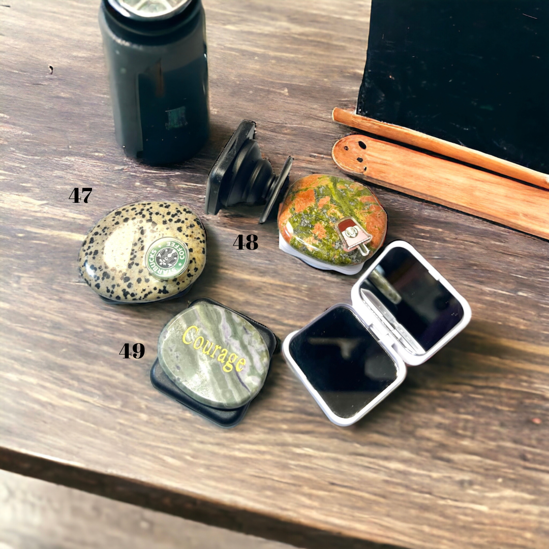Natural Crystal Phone Grips| Crystals| Pop sockets| Worry stones| pocket crystals| crystal carvings
