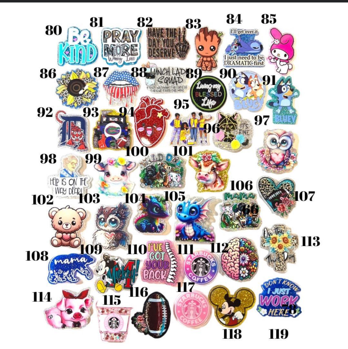 Glitter Acrylics for Badge Reels Plain or Customized