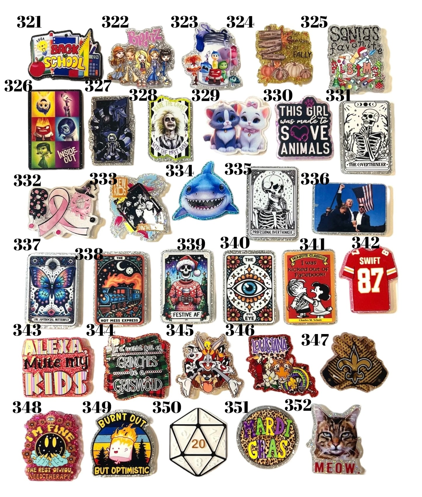 Glitter Acrylics for Badge Reels Plain or Customized