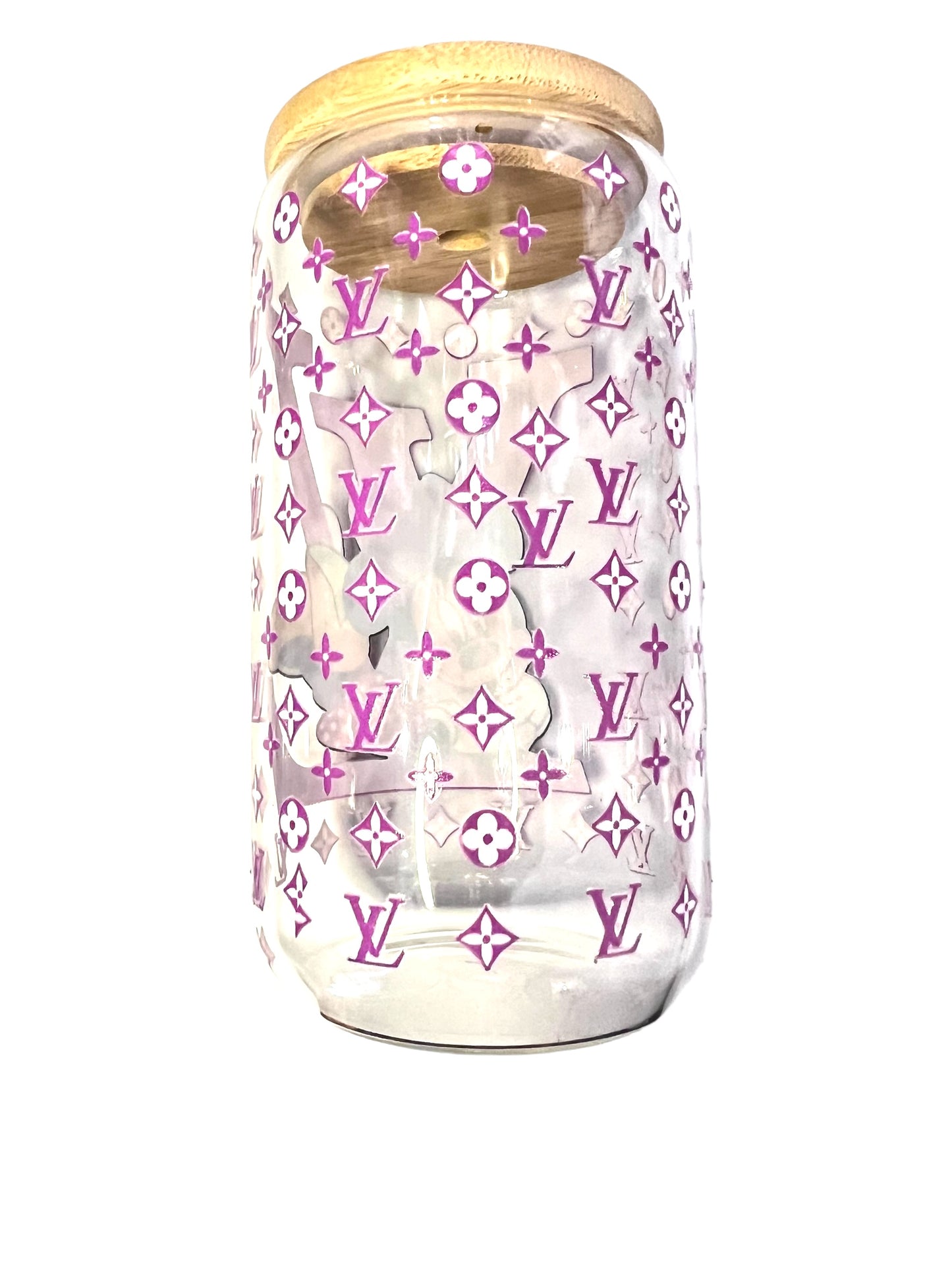 Vinyl Cup Wrap on Glass Tumbler w/Straw| Waterproof stickers|For Pens| Stickers for tumblers| stickers for Desks| Stickers for Car| Stickers for Phone Case| Stickers for Key chains