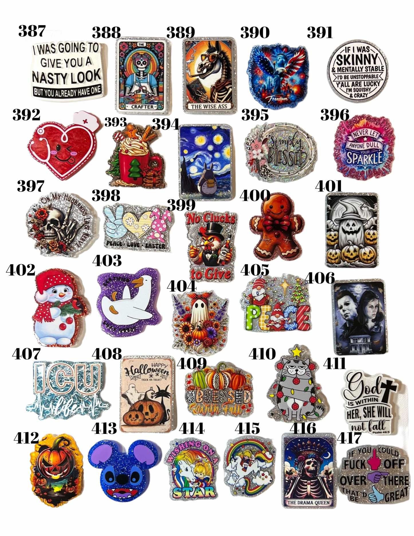Glitter Acrylics for Badge Reels Plain or Customized