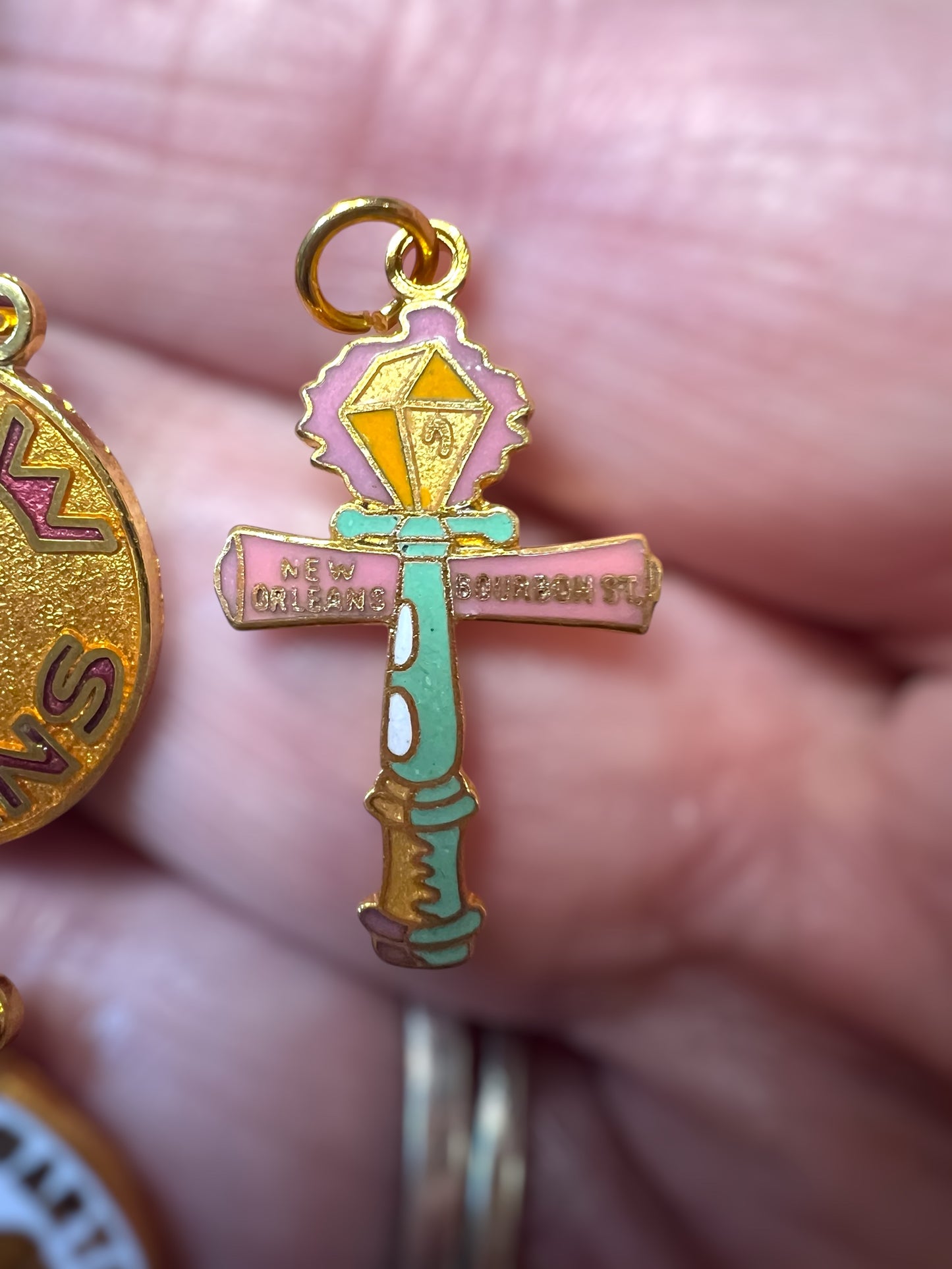 1 Set of ALL 11 Designs... VINTAGE New Orleans Charms| Collectibles| Mardi Gras Charms| Copper Charms| Painted Copper| Pendants| Earrings| Laissez Le Bon Temp Rouler