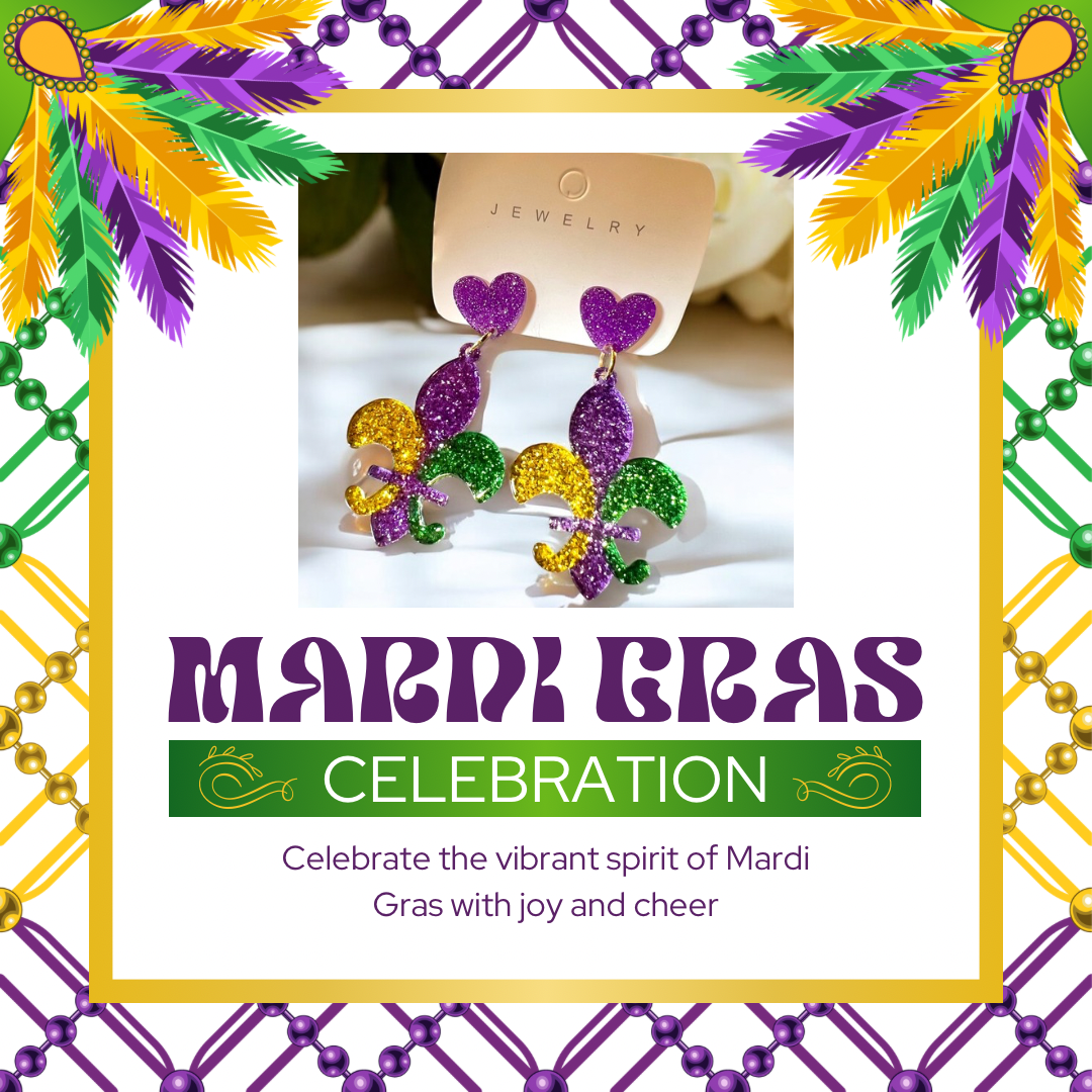 Mardi Gras Acrylic Earrings