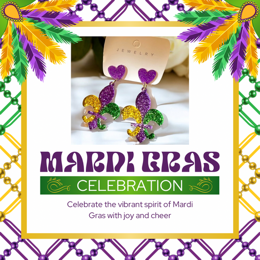 Mardi Gras Acrylic Earrings