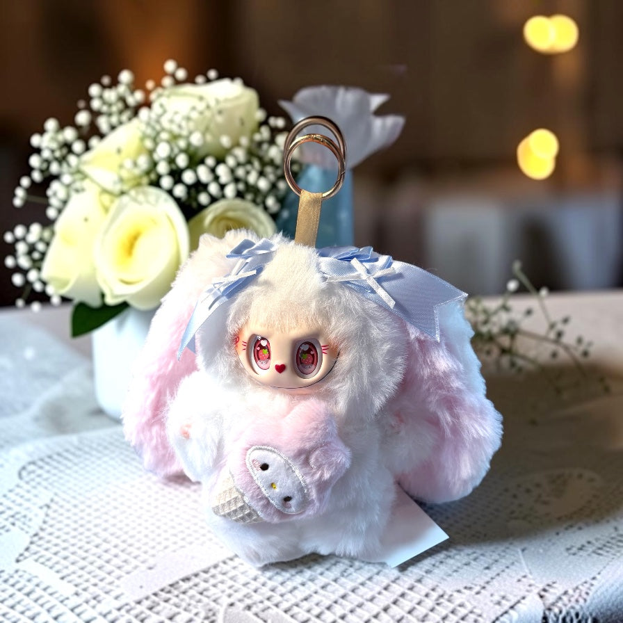 Fantasy “Soft Bunny” Character, White w/Pink/Purple Ears+FREE GIFT/Make an offer