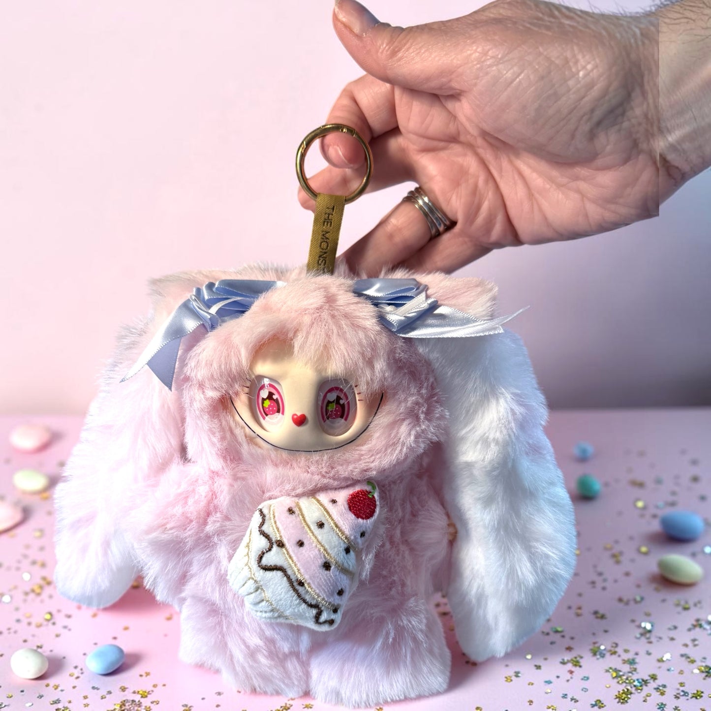 Fantasy “Soft Bunny” Character, White w/Pink/Purple Ears+FREE GIFT/Make an offer