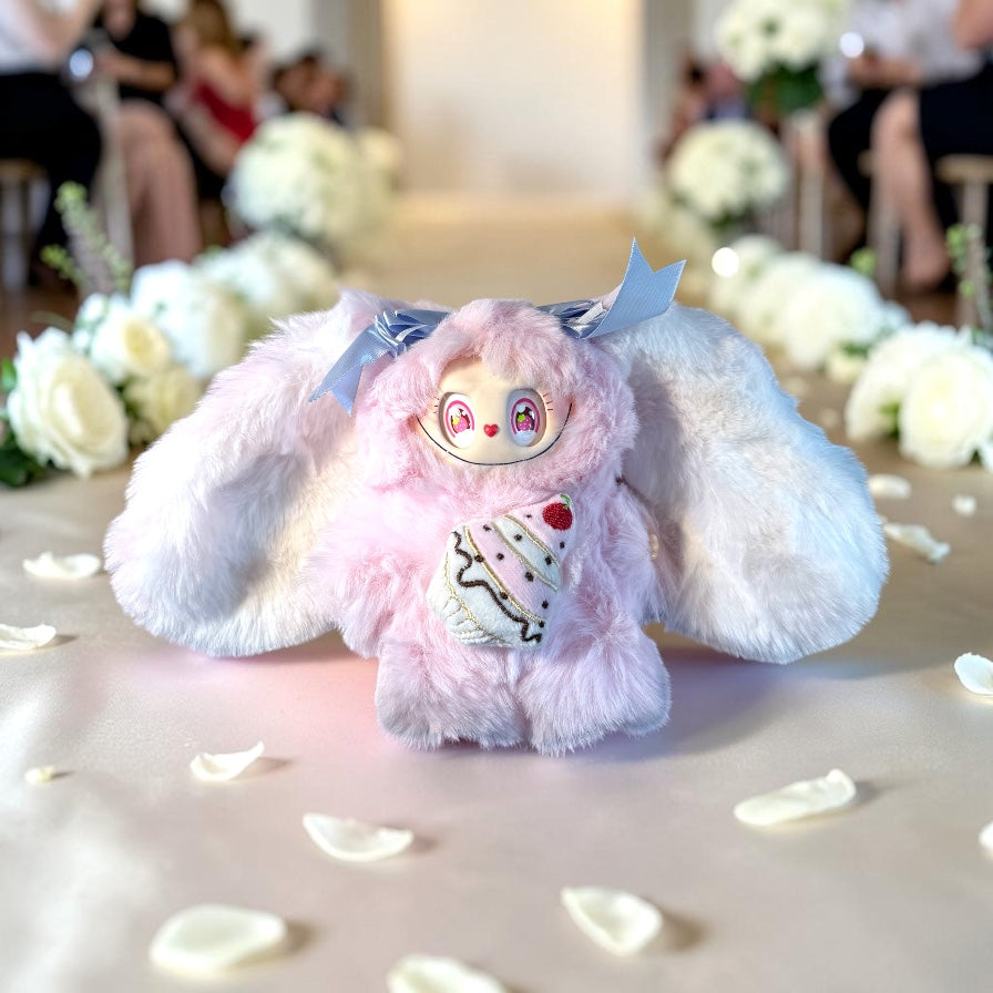 Fantasy “Soft Bunny” Character, White w/Pink/Purple Ears+FREE GIFT/Make an offer