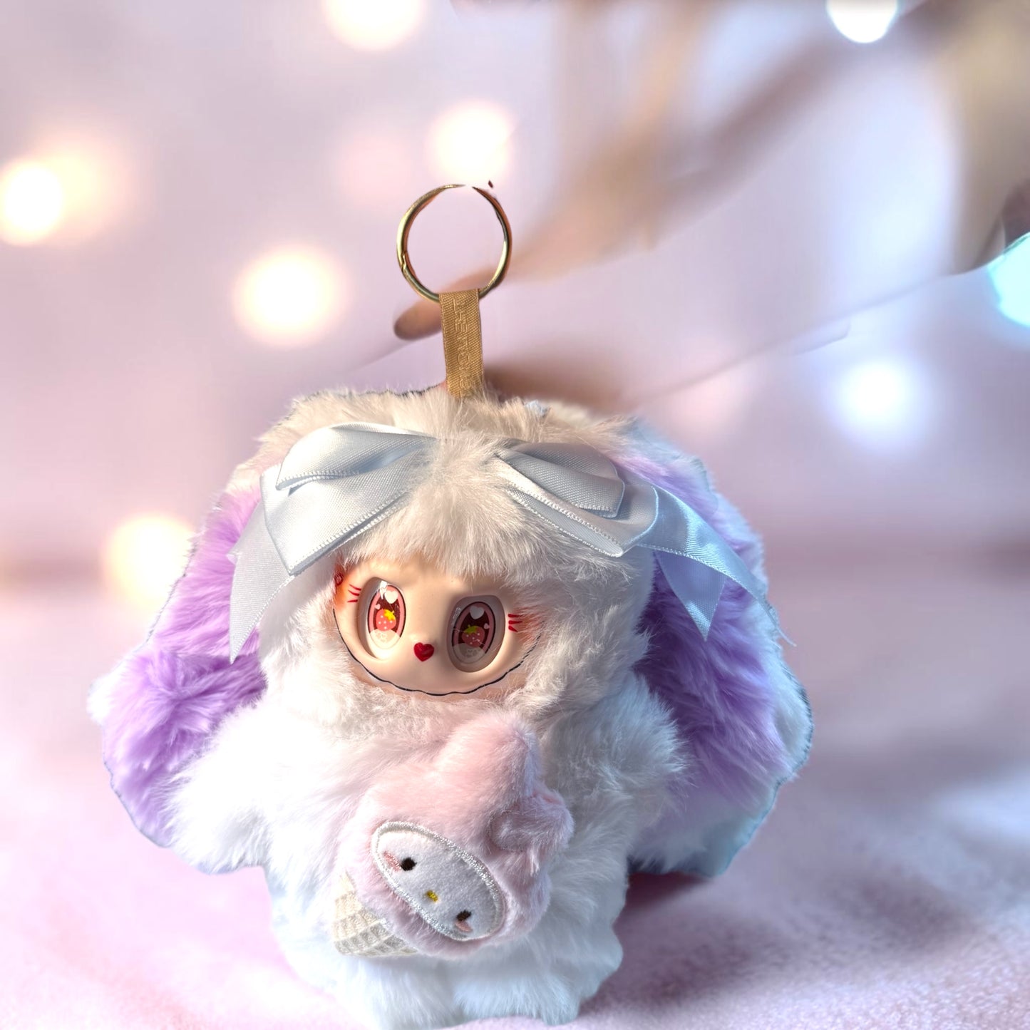 Fantasy “Soft Bunny” Character, White w/Pink/Purple Ears+FREE GIFT/Make an offer