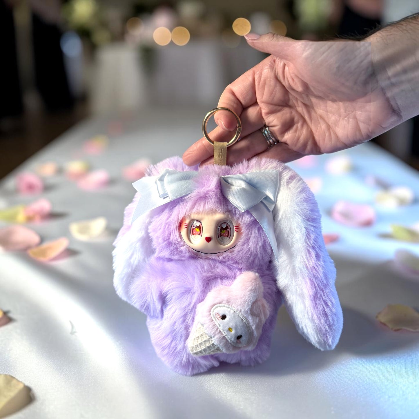 Fantasy “Soft Bunny” Character, White w/Pink/Purple Ears+FREE GIFT/Make an offer