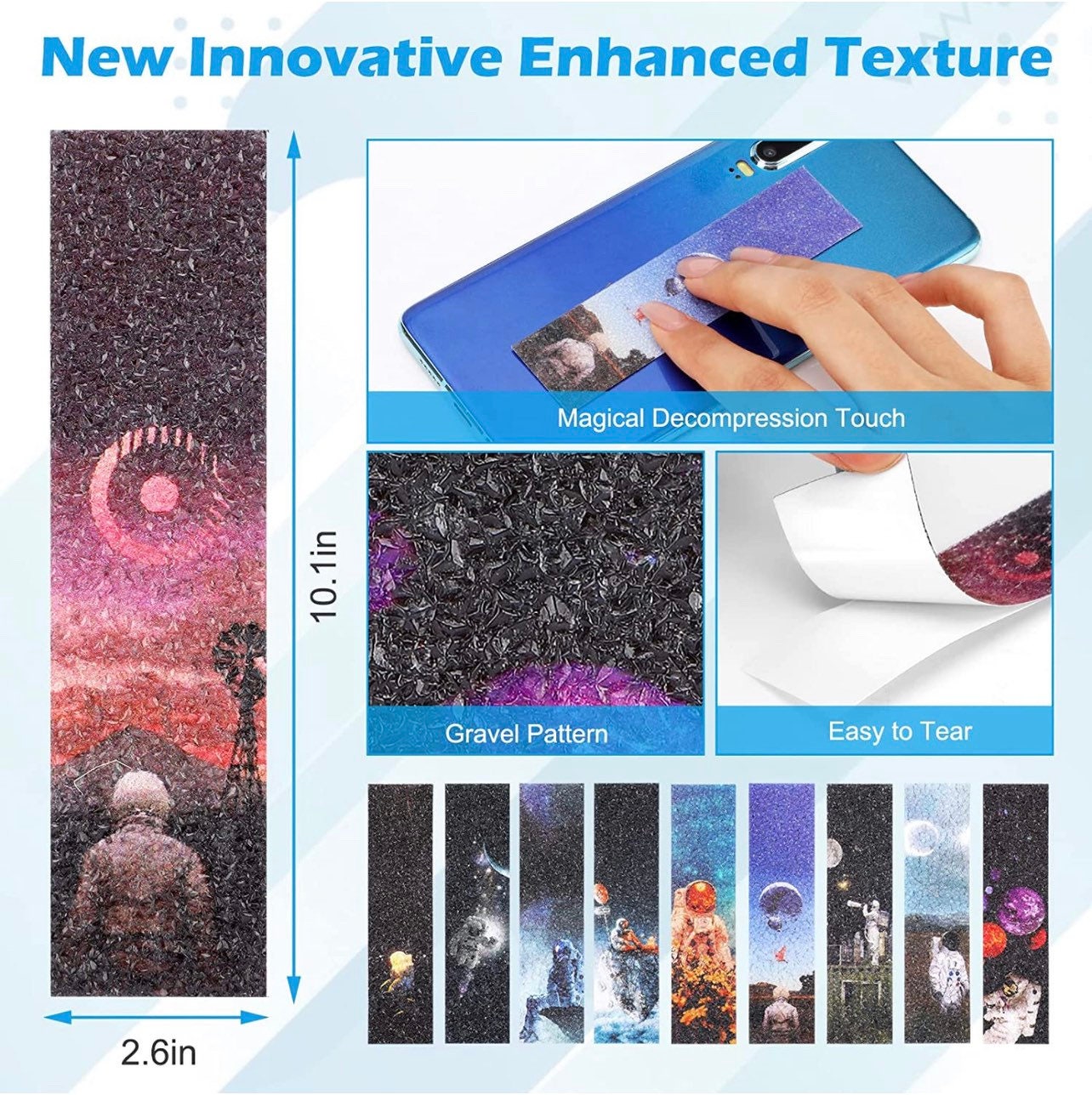 Beautiful space themed pattern Sensory strips| Textured Stickers| Tactile Touch| Nerve Endings in Fingertips