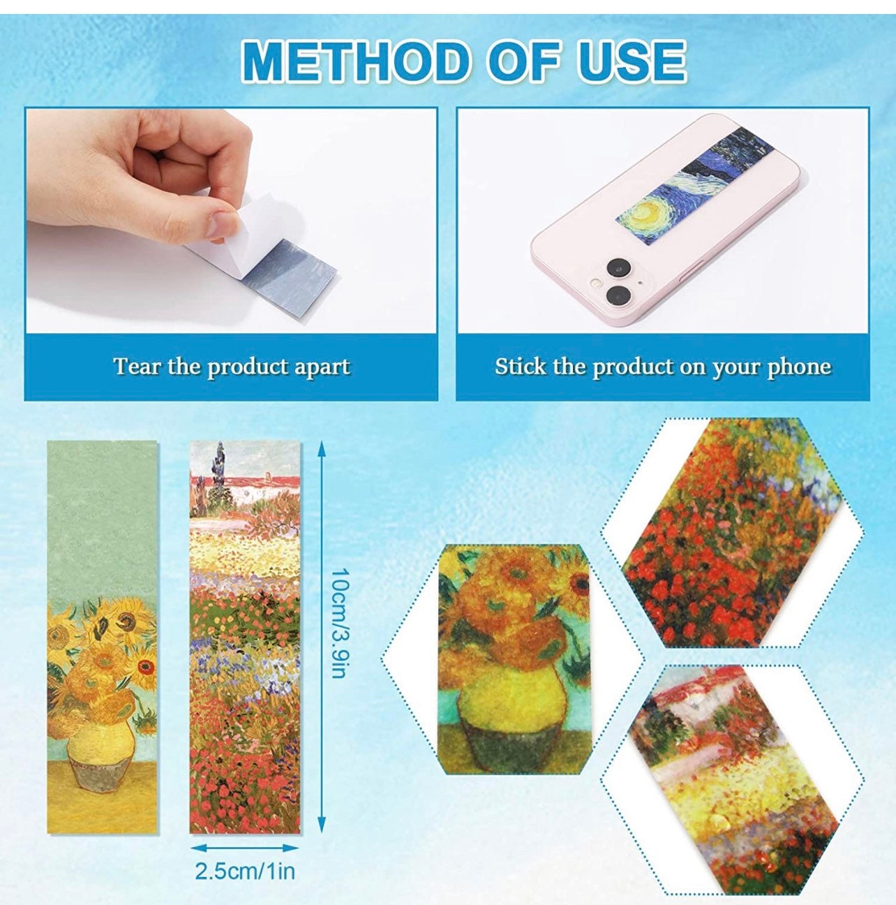 NEW Van Gogh Calming Sensory strips| Textured Stickers| Tactile Touch| Nerve Endings in Fingertips