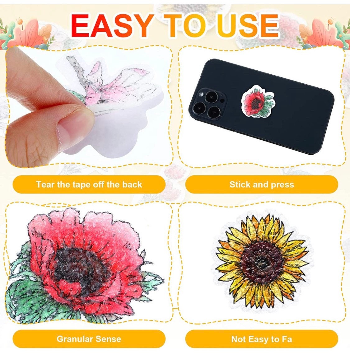 NEW Flowers Sensory Calming sticker Designs| Textured Stickers| Tactile Touch| Nerve Endings in Fingertips