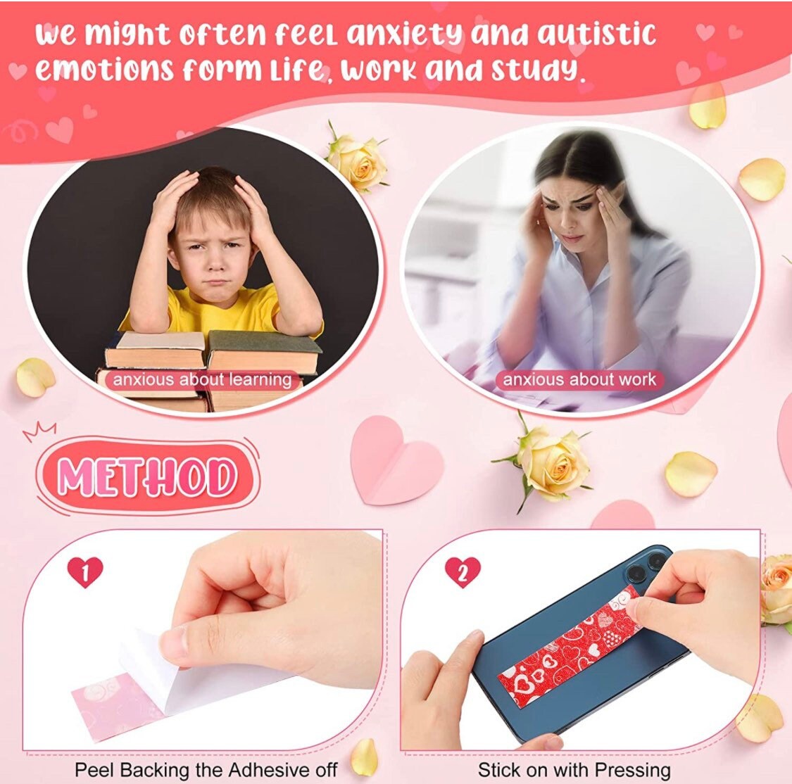 LOVE and Hearts Calming Sensory strips| Textured Stickers| Tactile Touch| Nerve Endings in Fingertips